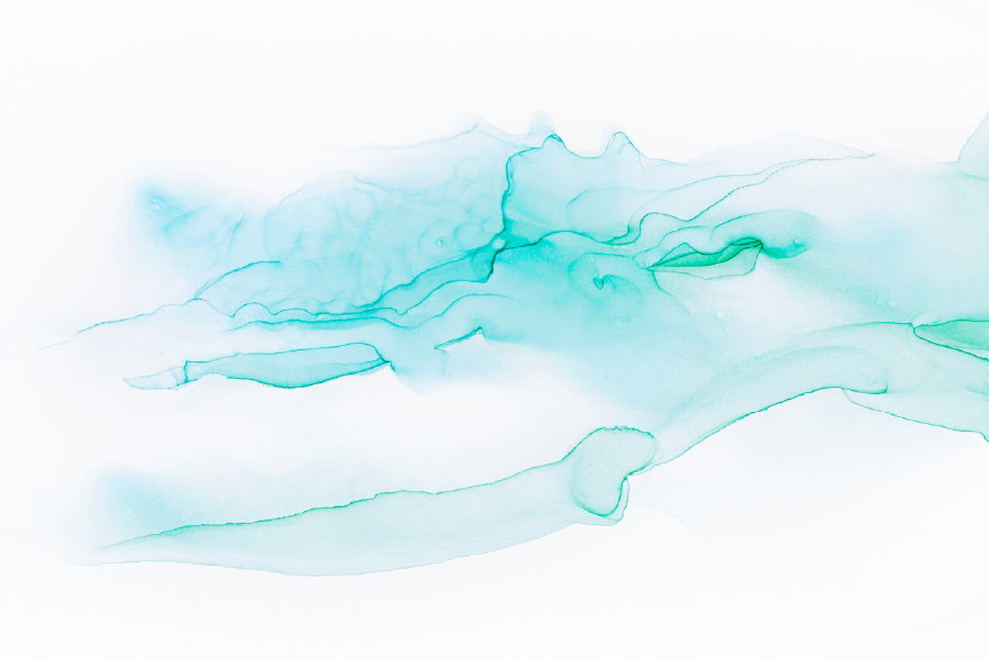 Blue Green Ink Abstract Design Print 100% Australian Made