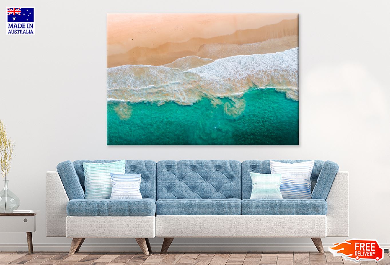 Sydney Sea Waves & Sand Aerial Photograph Print 100% Australian Made
