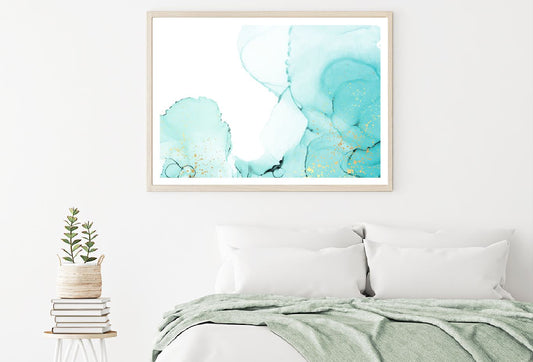 Blue Green & Gold Splash Abstract Design Home Decor Premium Quality Poster Print Choose Your Sizes