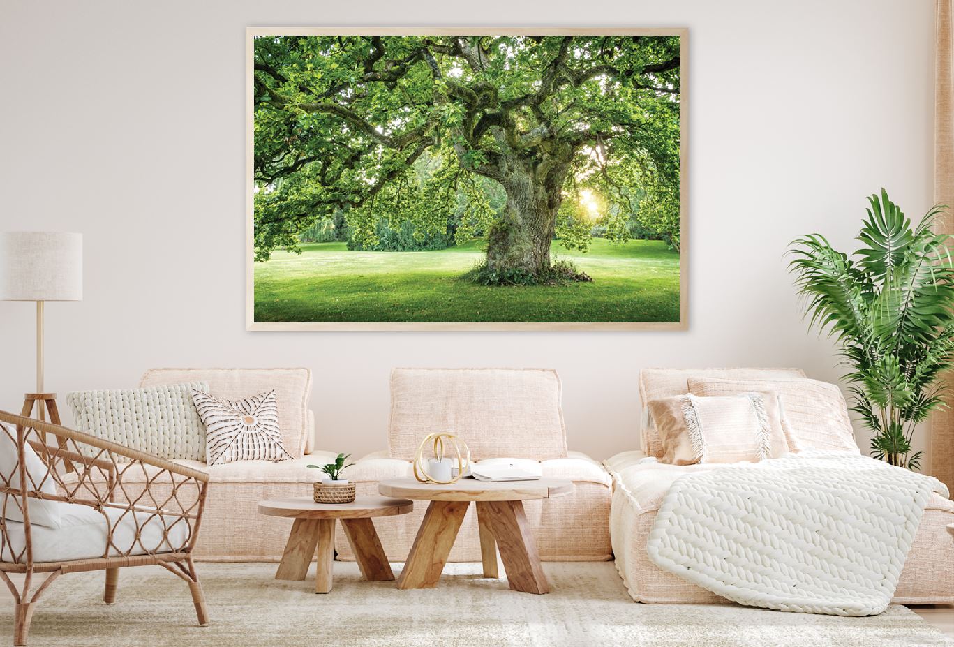 Old Big Green Tree on Garden View Photograph Home Decor Premium Quality Poster Print Choose Your Sizes