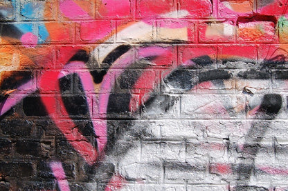 Black Red & Pink Paint Abstract Design Print 100% Australian Made