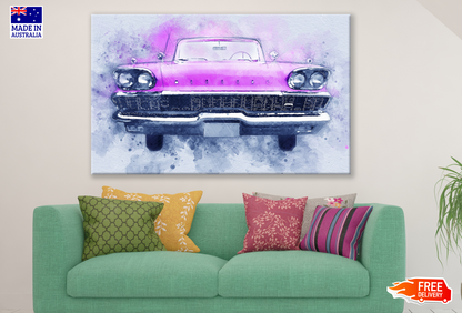 Antique Pink Car Painting Print 100% Australian Made