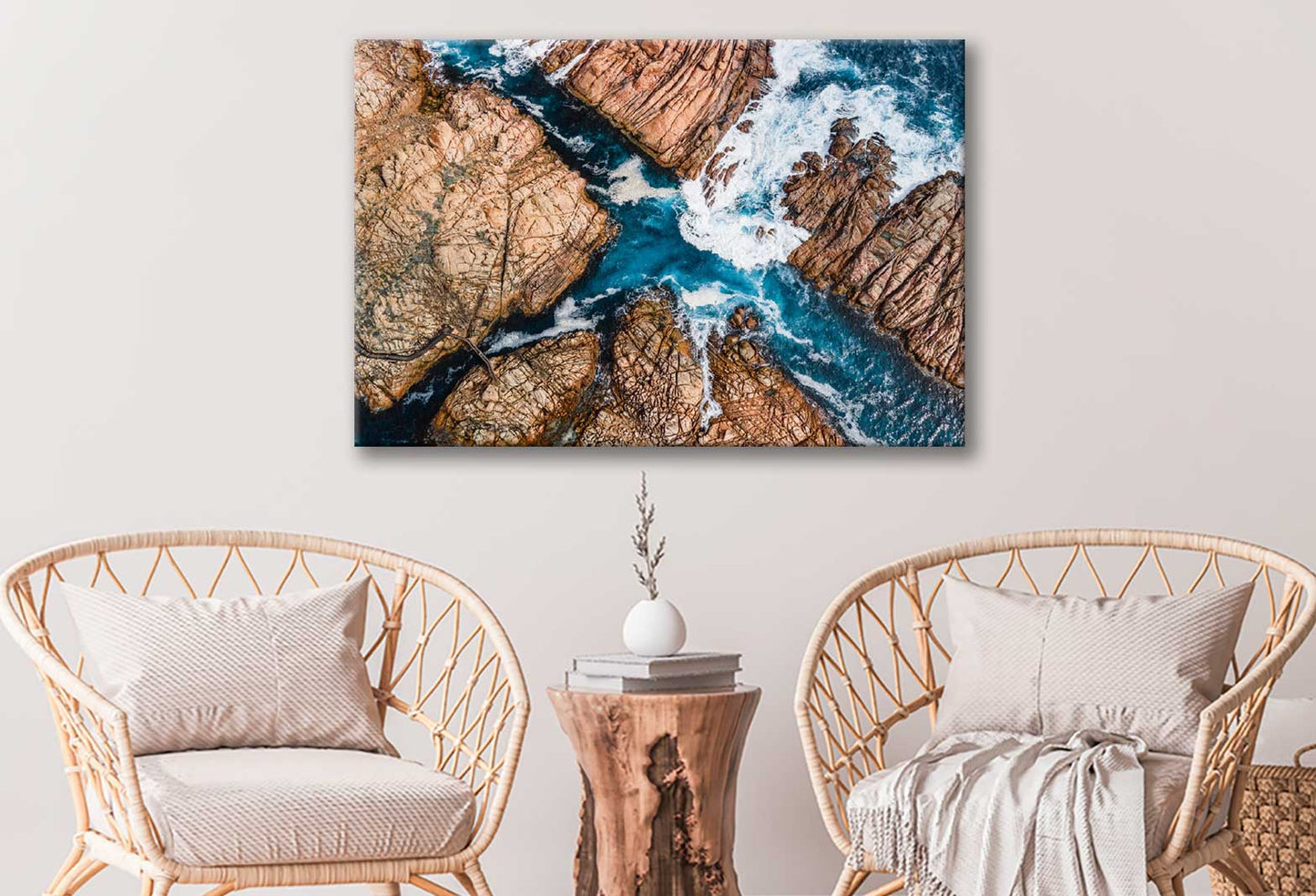 Bella Home Sea waves on to The Rocks Print Canvas Ready to hang