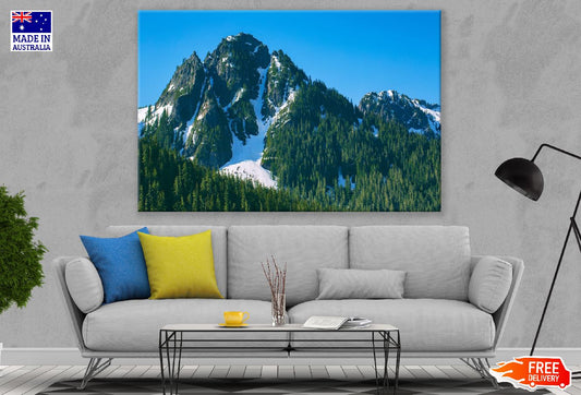 Mountains Forest Snow Photograph Print 100% Australian Made