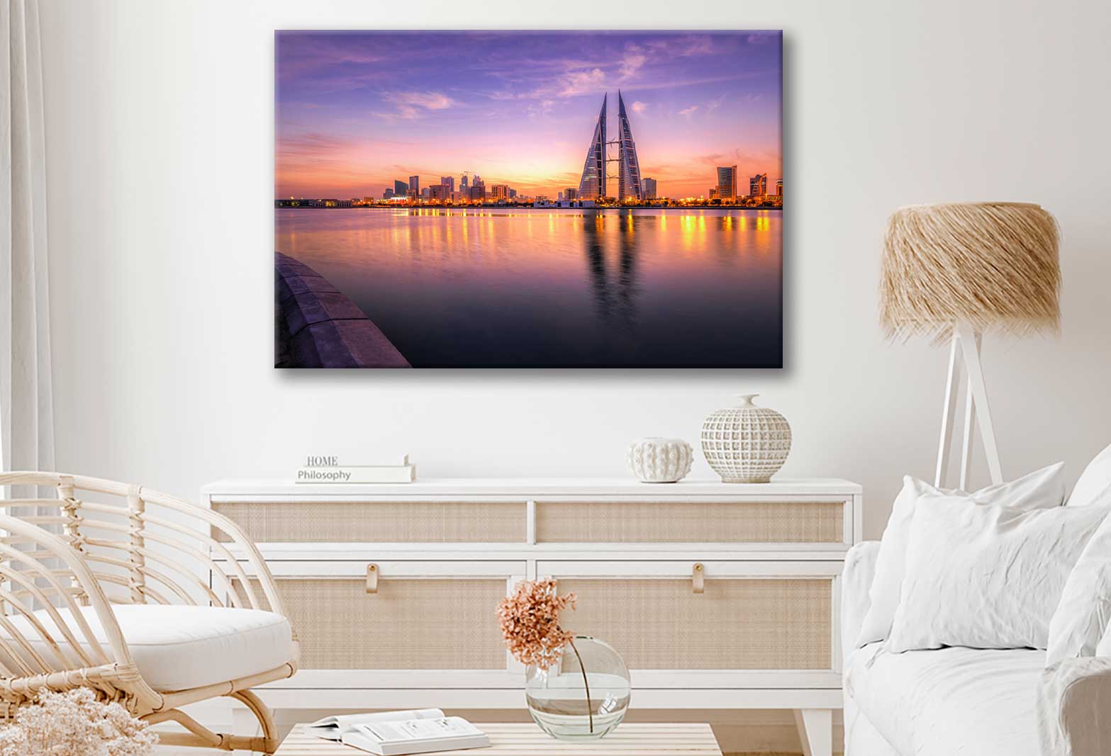 Bella Home Skyscrapers of Dubai B&W View Print Canvas Ready to hang