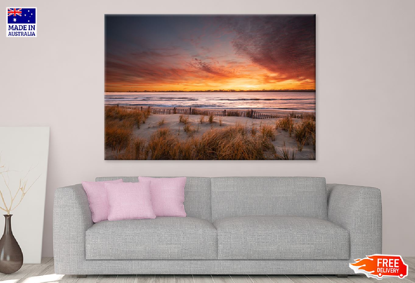 Golden Sunrise Long Beach Island View Photograph Print 100% Australian Made