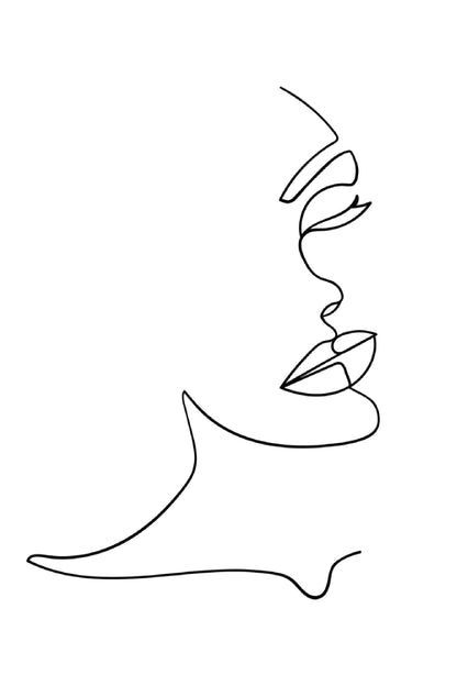 Woman Face Line Art Designs Print 100% Australian Made