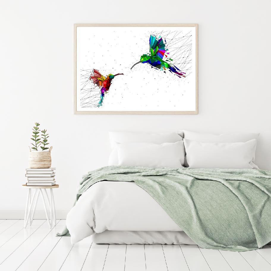 Humming Birds Abstract Design Home Decor Premium Quality Poster Print Choose Your Sizes