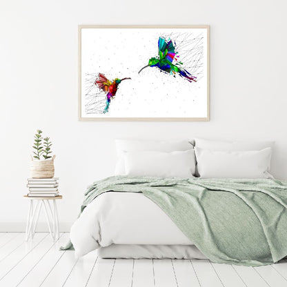 Humming Birds Abstract Design Home Decor Premium Quality Poster Print Choose Your Sizes