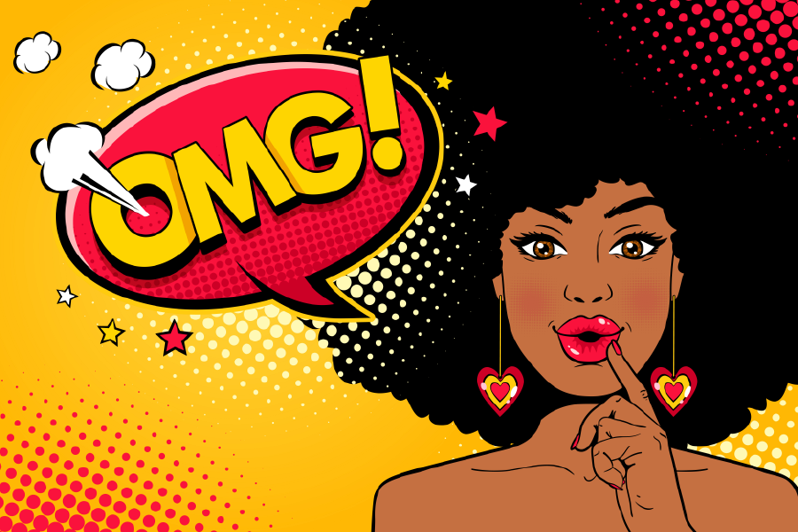OMG Quote & African Girl Illustration Print 100% Australian Made