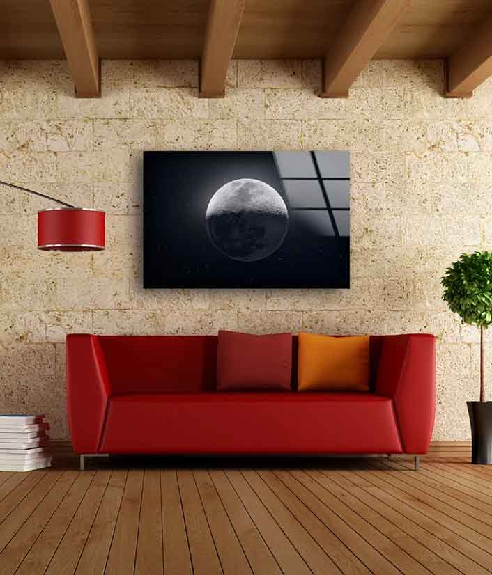 Moon Closeup Photograph Acrylic Glass Print Tempered Glass Wall Art 100% Made in Australia Ready to Hang