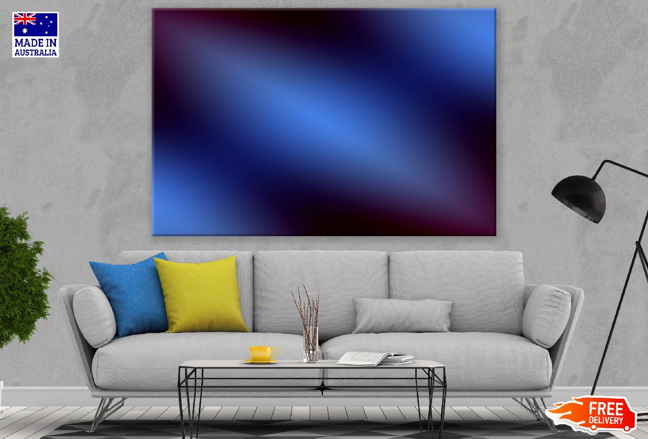 Blue & Black Screen Abstract Design Print 100% Australian Made