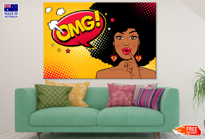 OMG Quote & African Girl Illustration Print 100% Australian Made