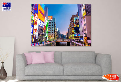 Dotonbori Street Night Photograph in Osaka City Print 100% Australian Made