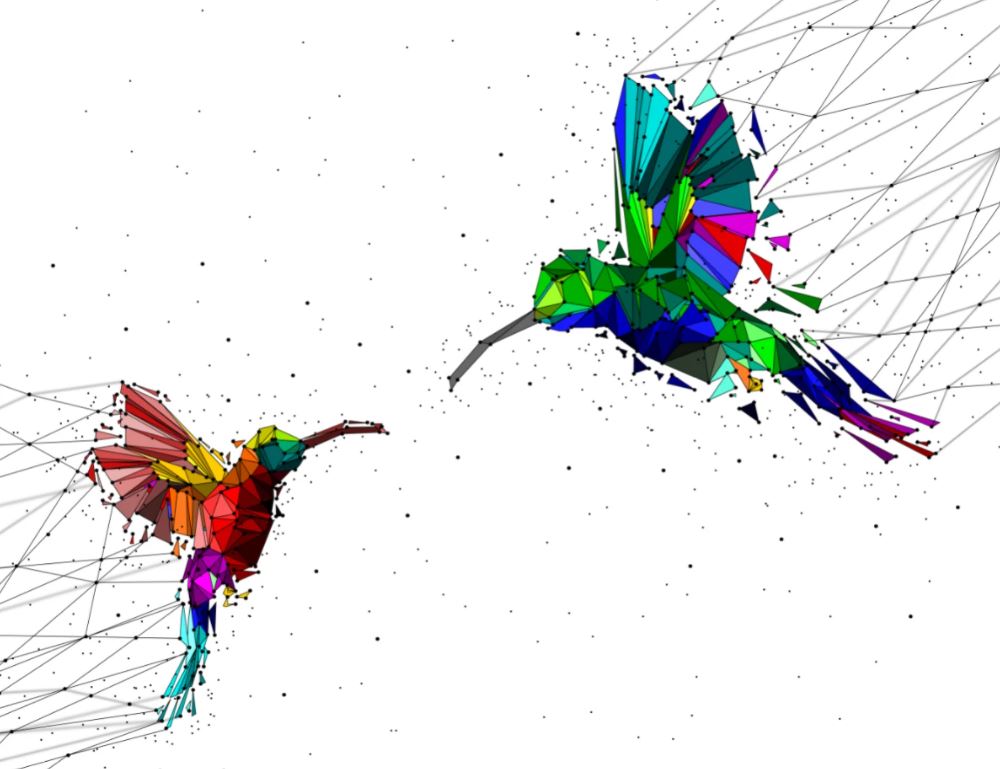 Humming Birds Abstract Design Home Decor Premium Quality Poster Print Choose Your Sizes