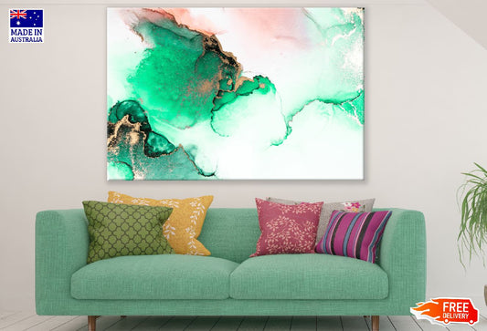 Green Gold & Red Abstract Design Print 100% Australian Made