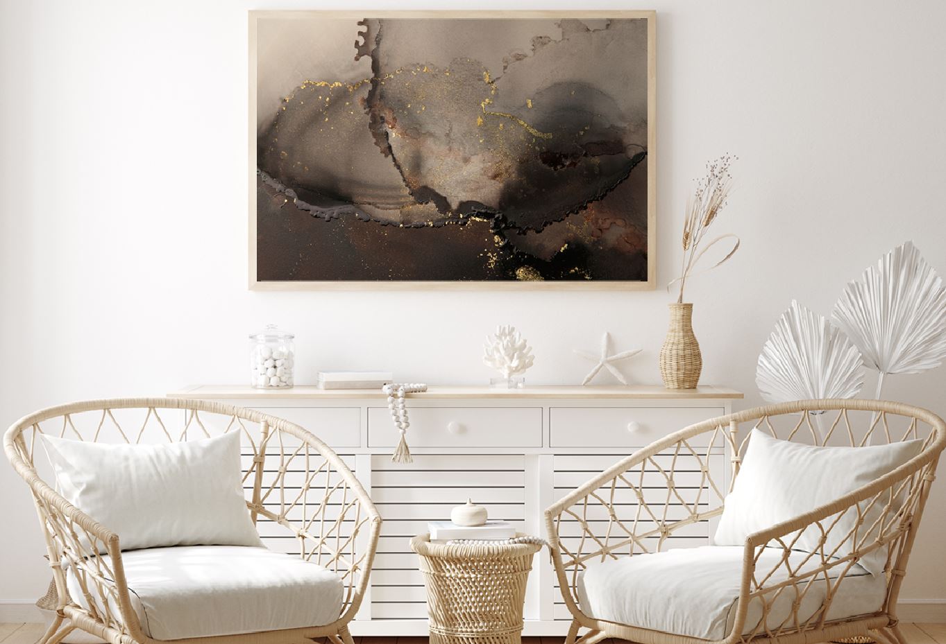Dark Brown Black & Gold Abstract Design Home Decor Premium Quality Poster Print Choose Your Sizes