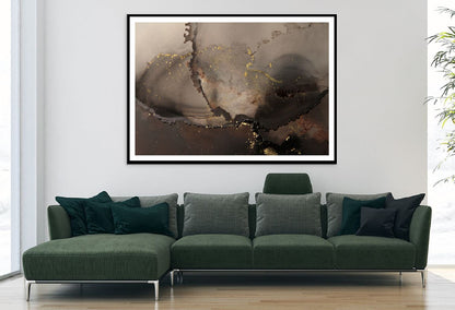 Dark Brown Black & Gold Abstract Design Home Decor Premium Quality Poster Print Choose Your Sizes