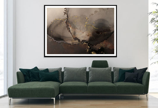 Dark Brown Black & Gold Abstract Design Home Decor Premium Quality Poster Print Choose Your Sizes