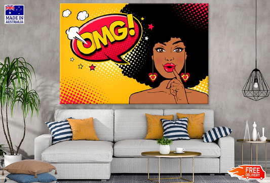 OMG Quote & African Girl Illustration Print 100% Australian Made