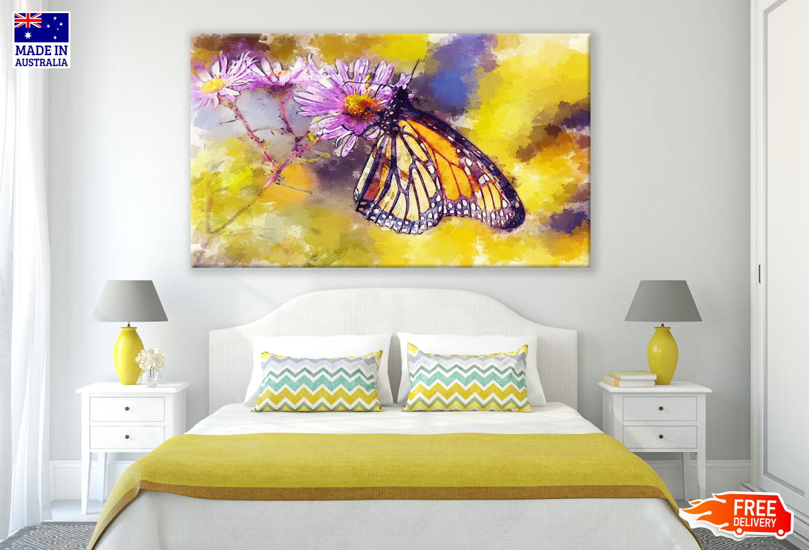 Butterfly Standing on a Flower Print 100% Australian Made