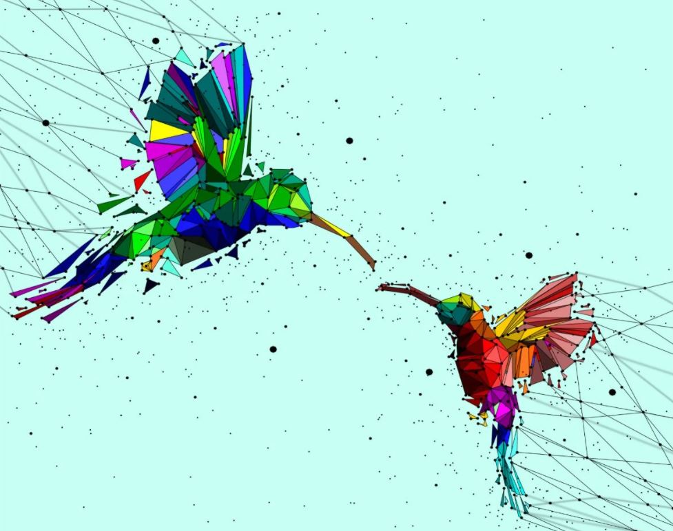 Humming Birds Abstract Design Home Decor Premium Quality Poster Print Choose Your Sizes