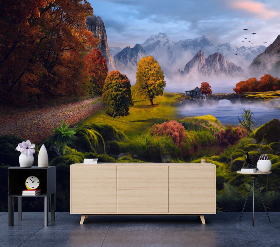 Wallpaper Murals Peel and Stick Removable Stunning Nature Scenery Painting High Quality