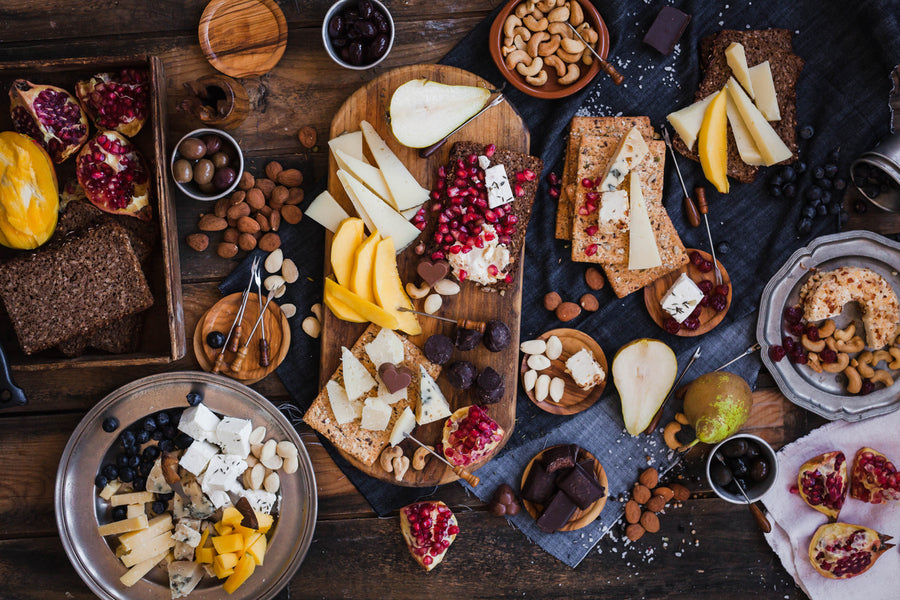 Cheese Nuts & Fruits Closeup Photograph Print 100% Australian Made