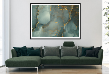 Green & Gold Abstract Design Home Decor Premium Quality Poster Print Choose Your Sizes