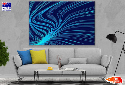 Blue Lines Digital Abstract Design Print 100% Australian Made