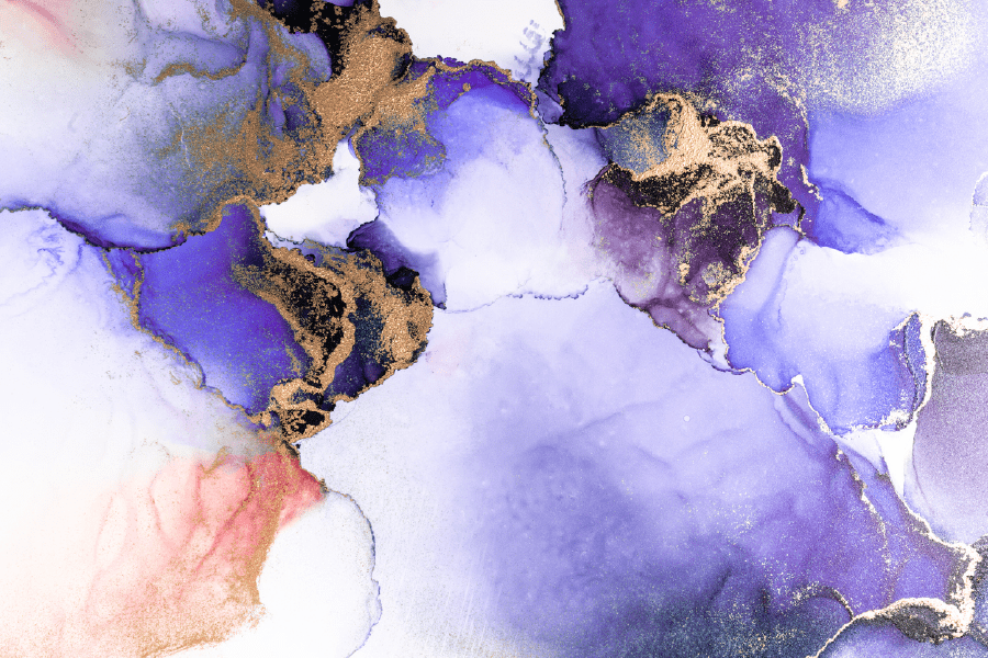 Purple Gold & Red Abstract Design Print 100% Australian Made