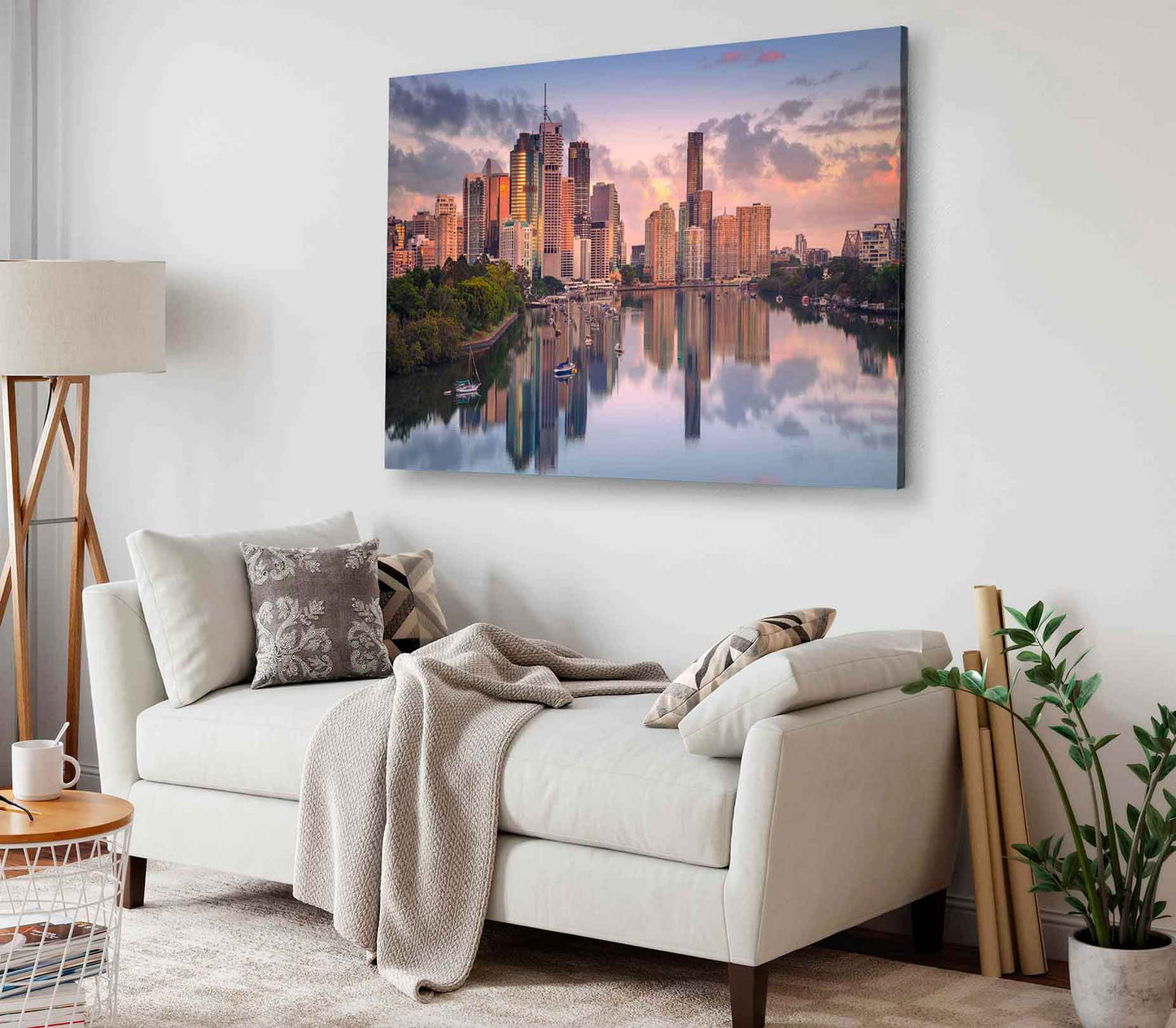 Bella Home Brisbane Skyline During Sunrise Print Canvas Ready to hang