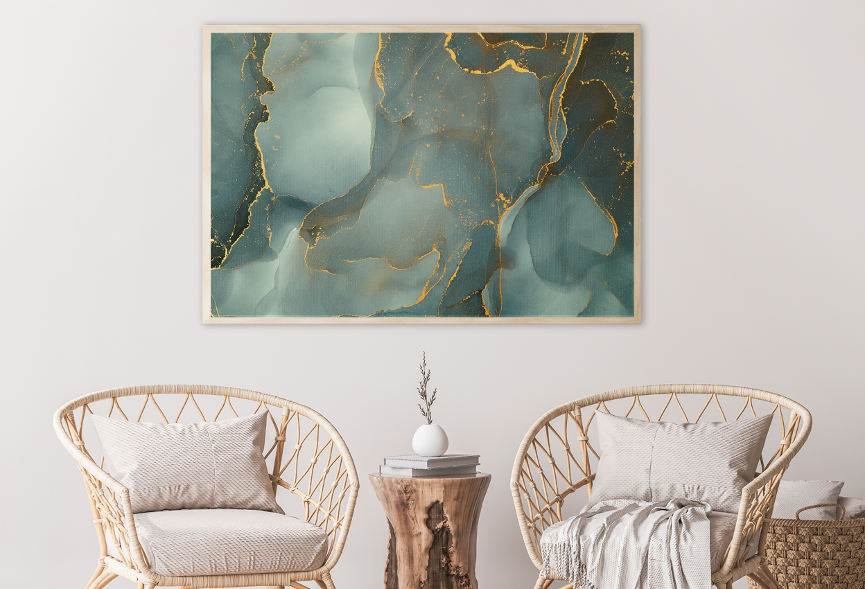 Green & Gold Abstract Design Home Decor Premium Quality Poster Print Choose Your Sizes