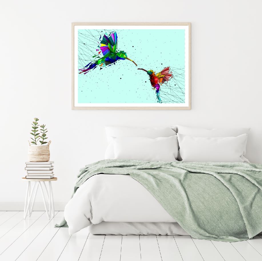 Humming Birds Abstract Design Home Decor Premium Quality Poster Print Choose Your Sizes