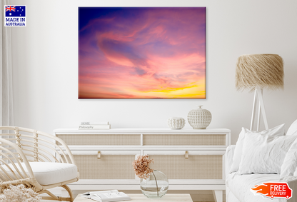 Sunset Cloudy Sky Scenery View Print 100% Australian Made