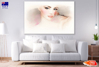 Makeup Woman Face Watercolor Painting Print 100% Australian Made