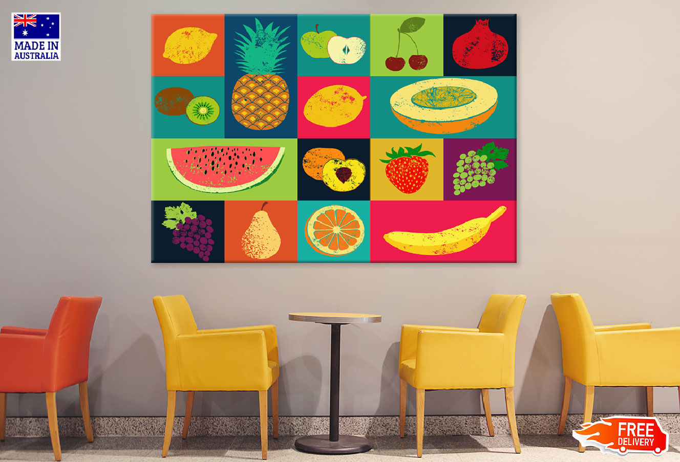 Colorful Fruits Illustration Print 100% Australian Made