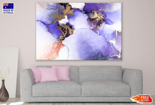Purple Gold & Red Abstract Design Print 100% Australian Made