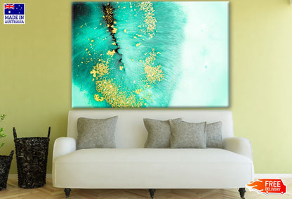 Blue Gold Abstract Design Print 100% Australian Made