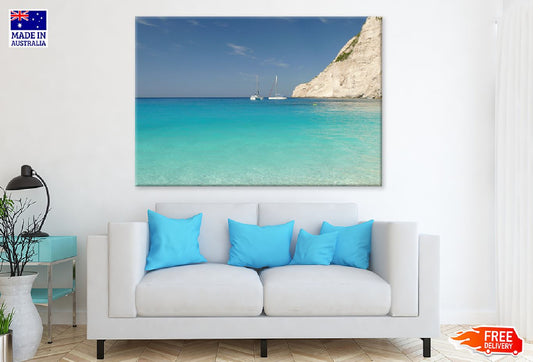 Sail Boats on Navagio Beach View Photograph Print 100% Australian Made