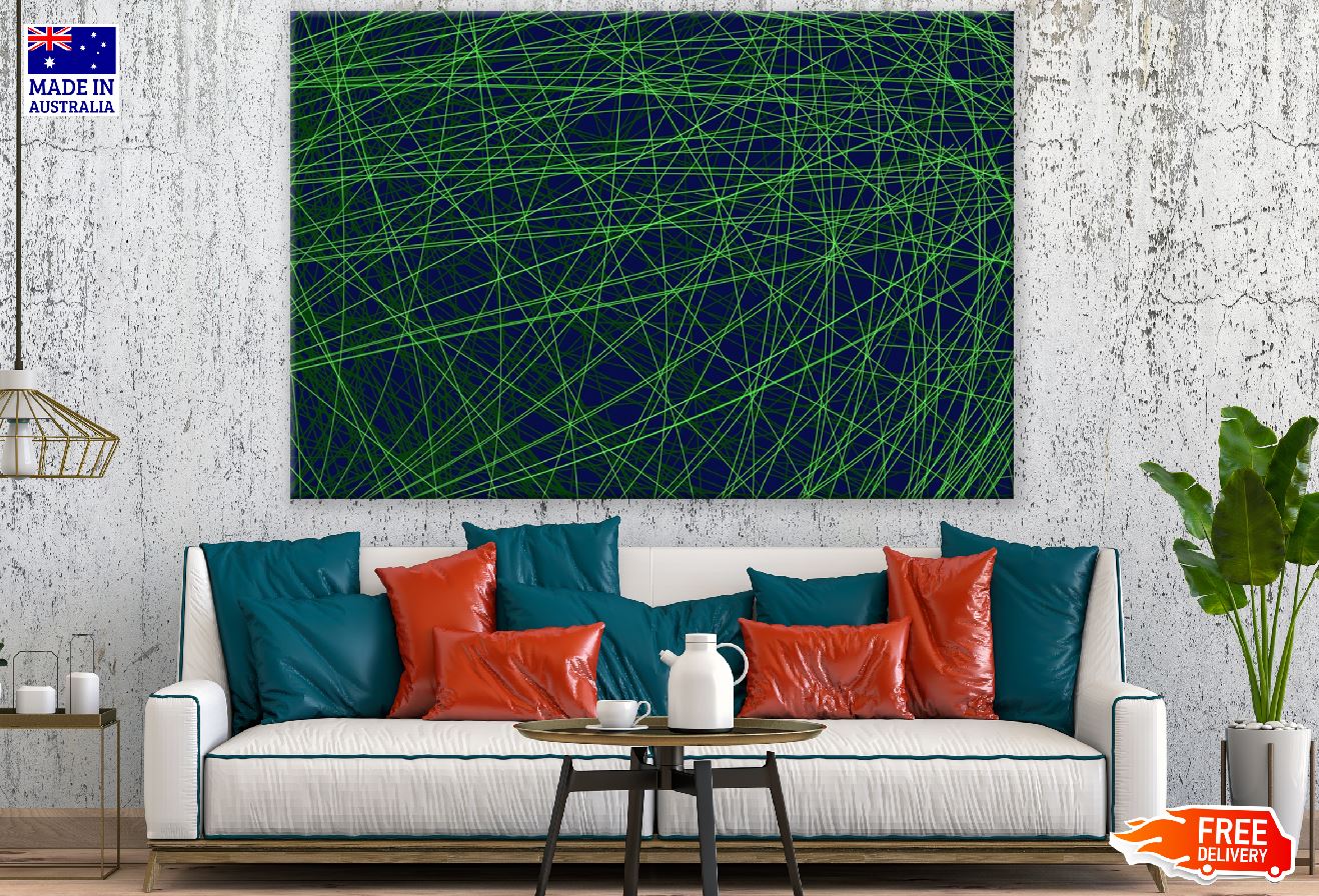 Green Lines Digital Abstract Design Print 100% Australian Made