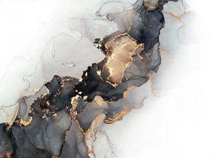 Black Grey & Gold Abstract Design Print 100% Australian Made