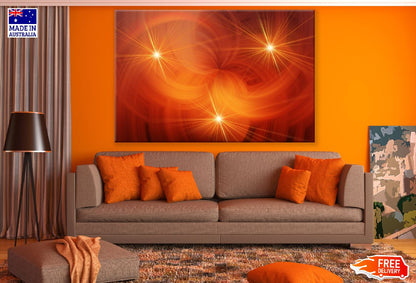 Yellow Lights & Orange Color Abstract Design Print 100% Australian Made