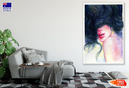 Fashion Bedhead Hairstyles Woman Watercolor Painting Print 100% Australian Made