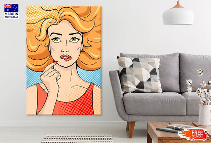 Girl Biting Lip Illustration Print 100% Australian Made