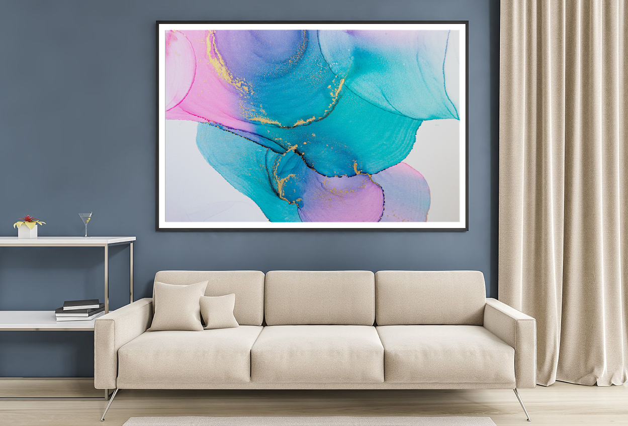 Pink & Blue Abstract Design Home Decor Premium Quality Poster Print Choose Your Sizes