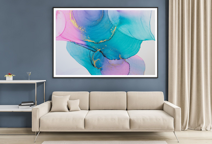 Pink & Blue Abstract Design Home Decor Premium Quality Poster Print Choose Your Sizes