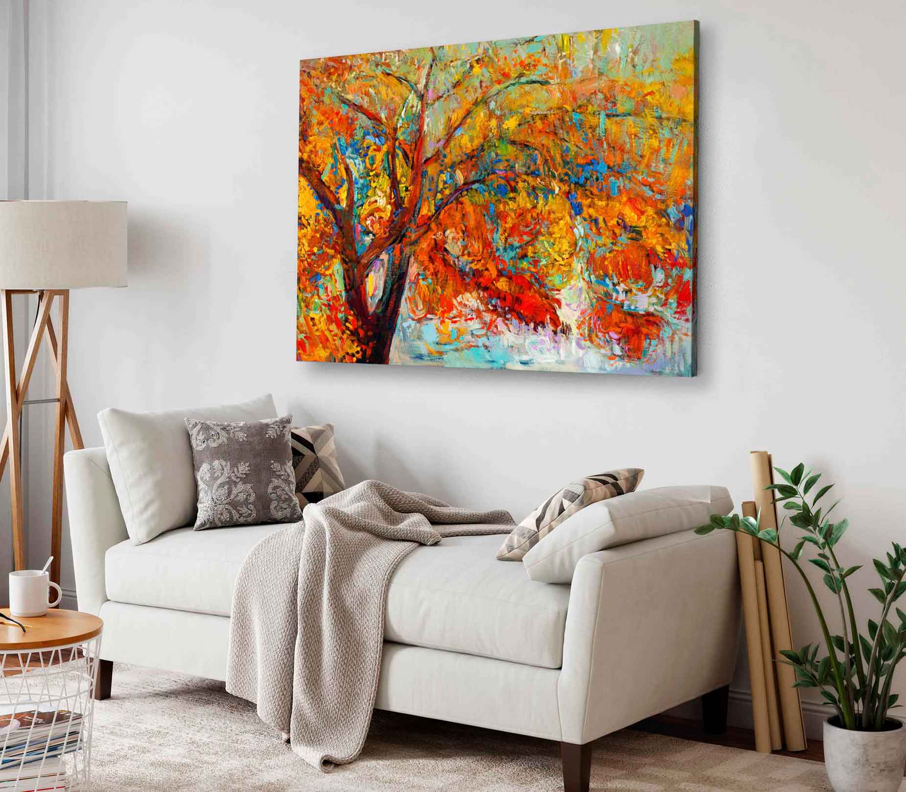 Bella Home Beautiful Autumn Tree Oil Painting Print Canvas Ready to hang