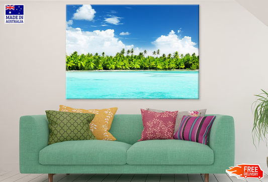 Trees & Rocks On Sea Sky View Photograph Print 100% Australian Made