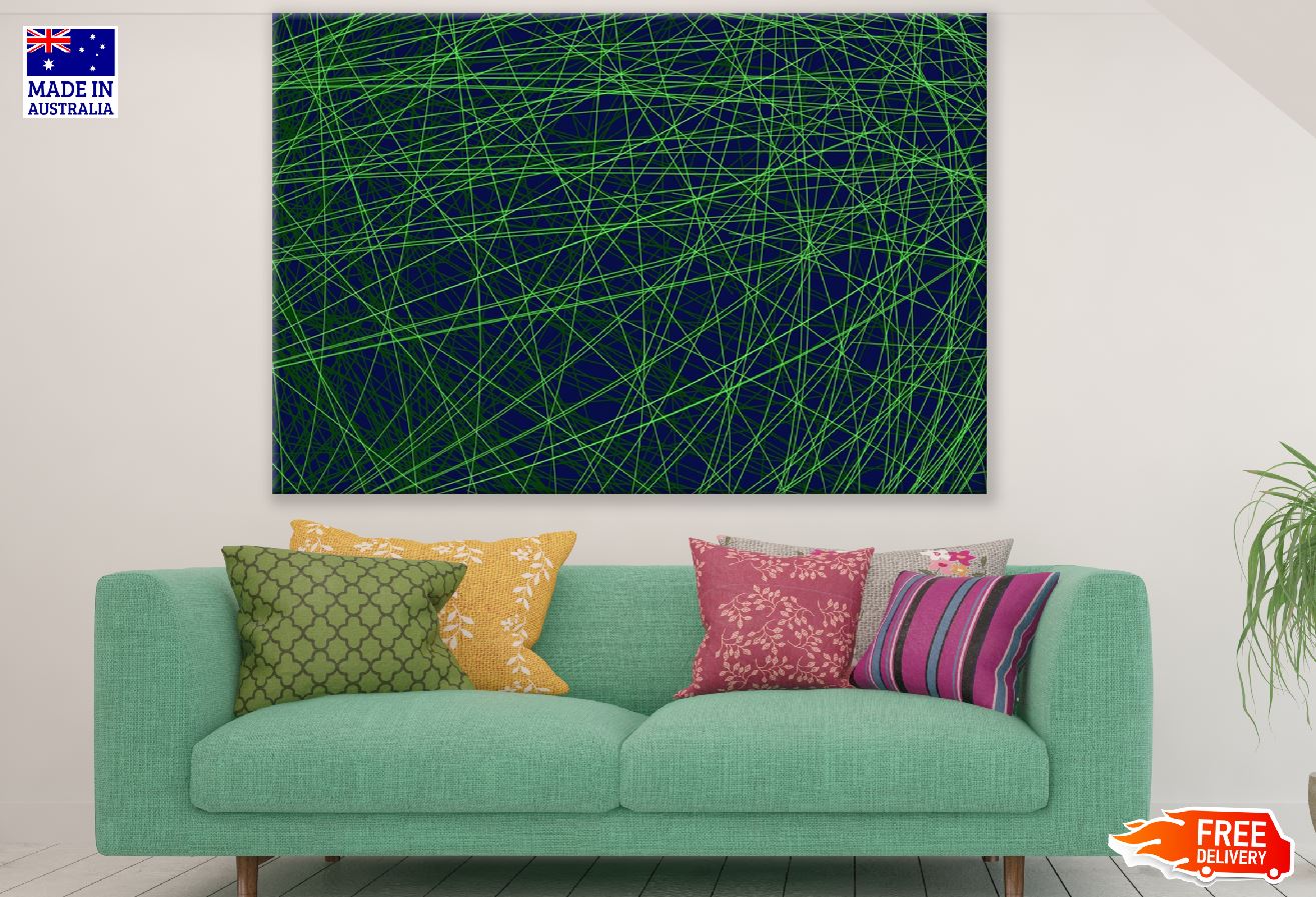 Green Lines Digital Abstract Design Print 100% Australian Made